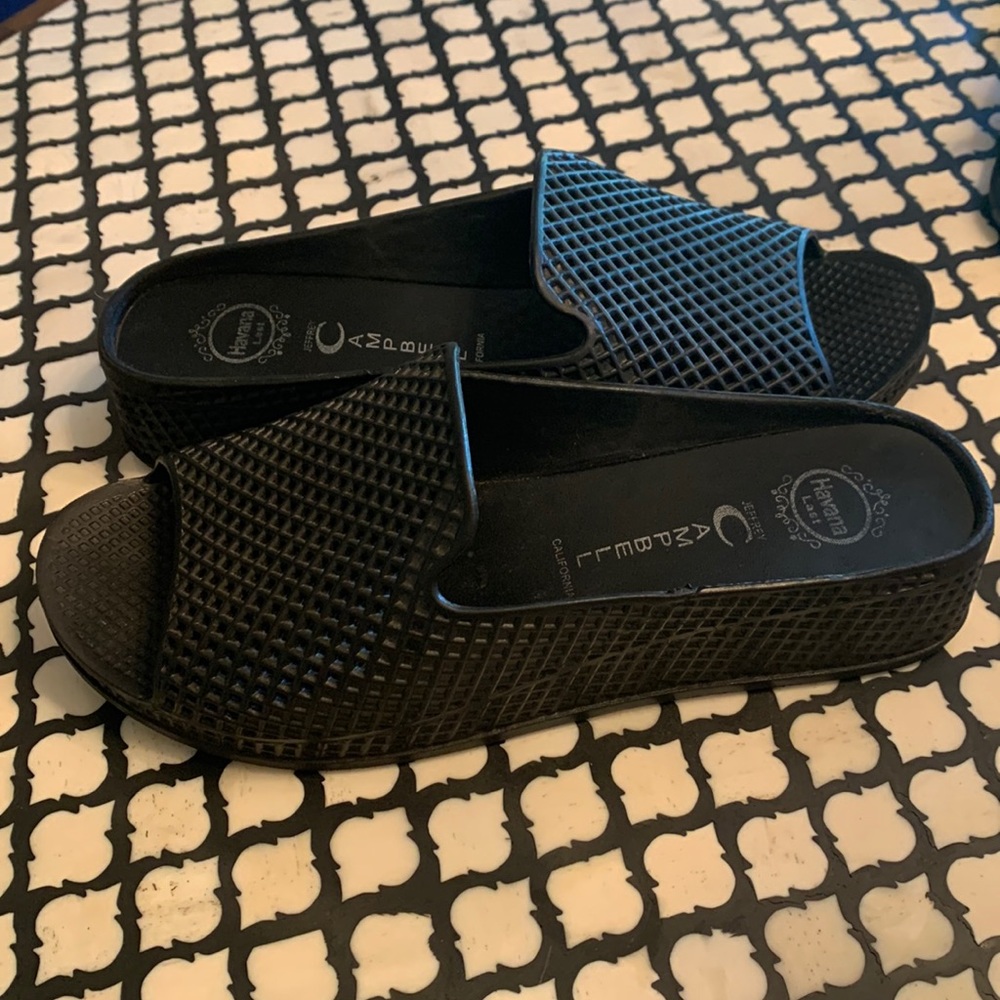 Jeffrey Campbell X Havana Black Fling Jelly Sandal Slides 9